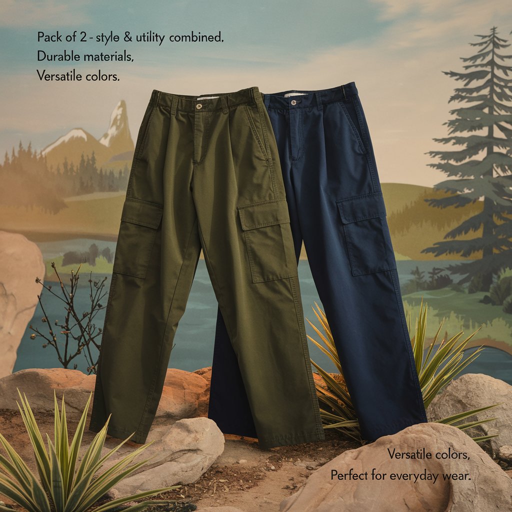 All-Day Comfort: Men’s Cargo Pants (Pack of 2)