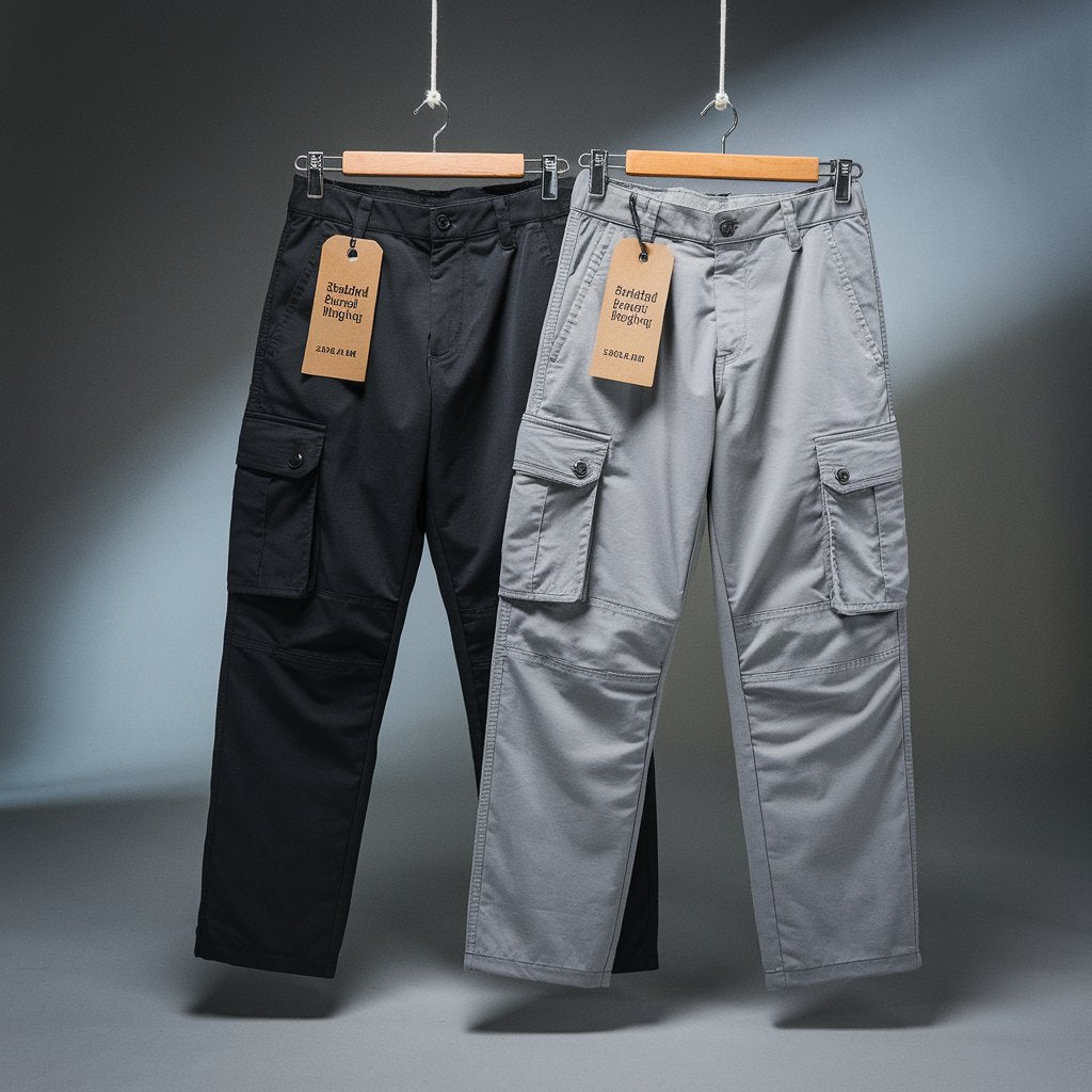 Jet Black & Stone Gray Cargo Pants (Pack of 2)