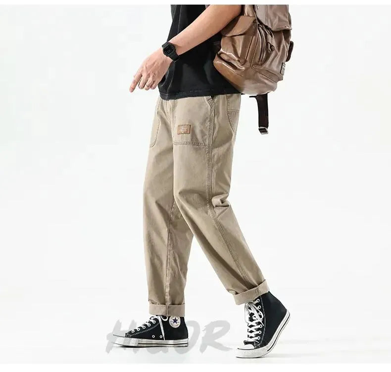 NEW MEN CASUAL STRAIGHT CARGO PANTS (BUY 1 GET 1 OFFER)